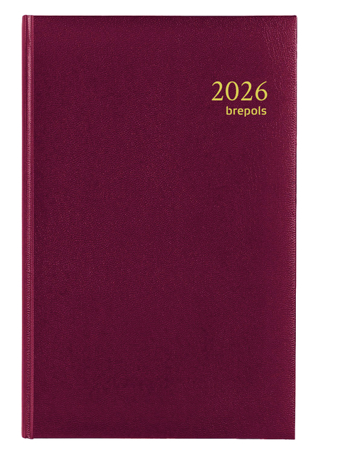 Agenda 2027 Brepols Saturnus Luxe 1dag/1pagina bordeaux