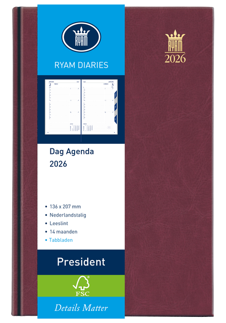 Agenda 2027 Ryam President 1dag/1pagina bordeaux