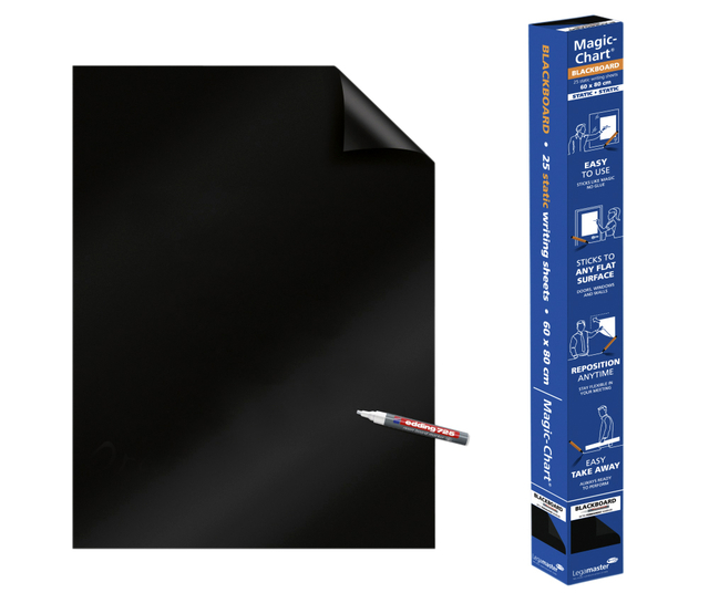 Magic-Chart Legamaster Whiteboard 600x800mm zwart 25 vel