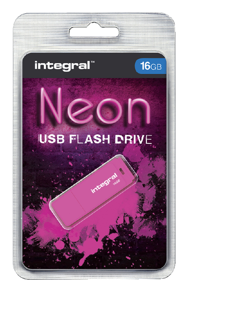 USB stick 2.0 Integral Neon USB-A 16GB roze
