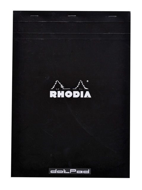 Schrijfblok Rhodia A4 dots 80 vel 80gr zwart