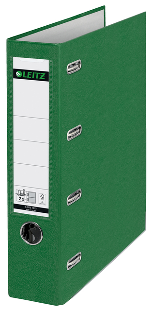 Bankordner Leitz 1012 dubbel mechaniek 80mm PP A4 groen