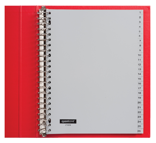 Tabbladen Quantore 23-gaats 1-52 genummerd grijs PP