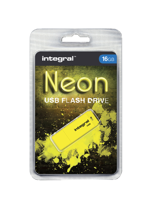 USB stick 2.0 Integral Neon USB-A 16GB geel