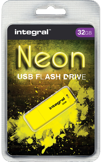 USB stick 2.0 Integral Neon USB-A 32GB geel