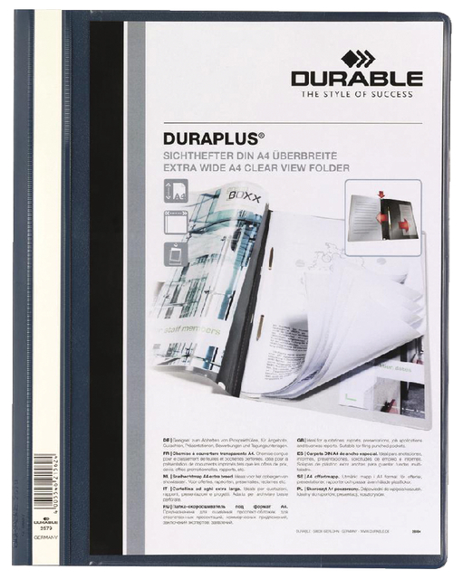 Snelhechtmap Durable Duraplus A4 donkerblauw