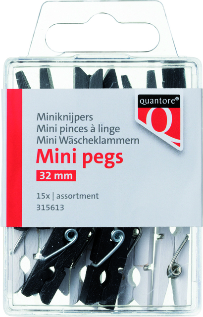 Miniknijper Quantore blister 34mm assorti 15 stuks