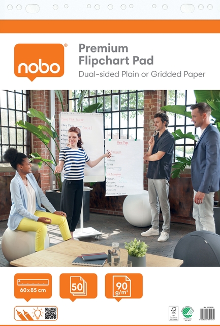 Flipoverpapier Nobo Premium 60x85cm dubbelzijdig 50vel