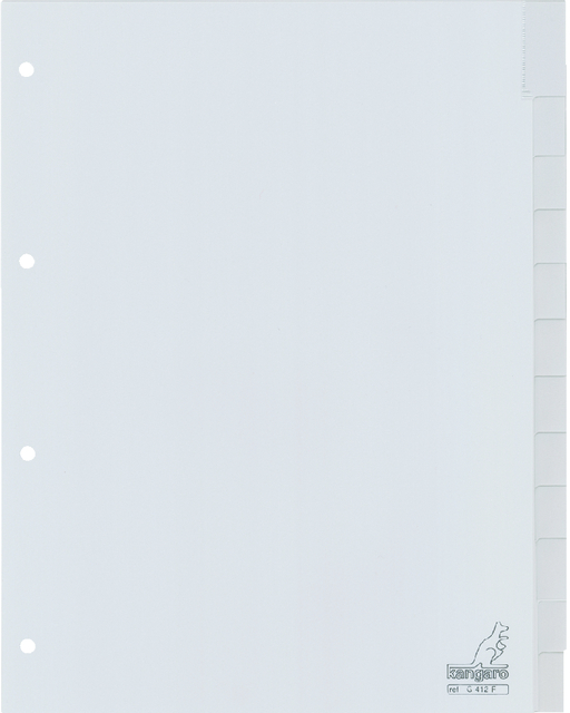 Tabbladen Kangaro 4-gaats G412F 12-delig + venster grijs PP