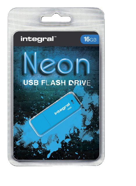 USB stick 2.0 Integral Neon USB-A 16GB blauw