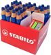 Whiteboardpotlood STABILO MARKdry incl 2 slijpers blauw classpack 30st