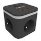 Stekkerblok Fellowes Power Cube E 3vdg 1xUSB A 2xUSB C 2mtr zw FR/BE