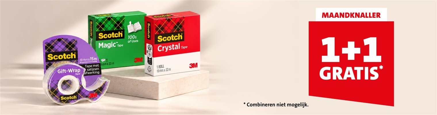 Maandknaller! 1 + 1 gratis op Scotch plakband