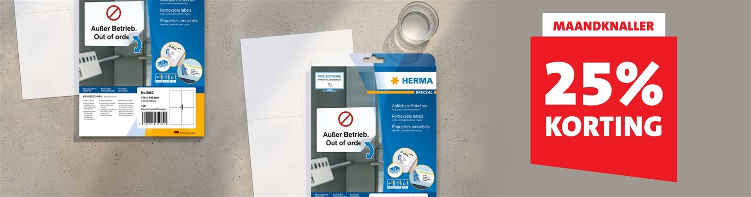 Maandknaller! 25% korting op Herma printeretiket